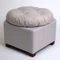 Pouf imbottito dalle linee moderne, beige, per la casa
