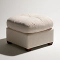 Pouf imbottito dal design essenziale, beige, per la casa
