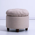 Pouf imbottito dalle linee moderne, beige, per la casa