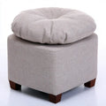 Pouf imbottito dal design essenziale, beige, per la casa