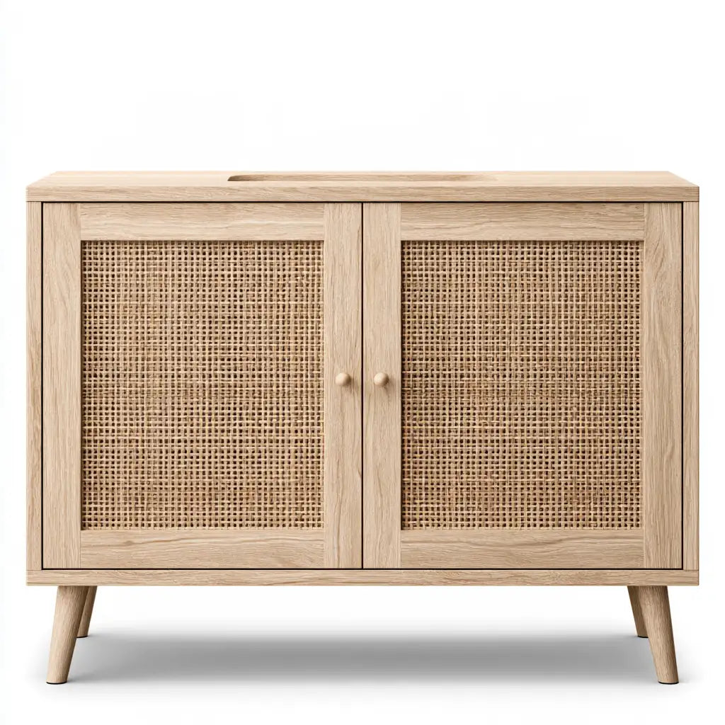 Mobile contenitore dal design essenziale, beige, per la casa
