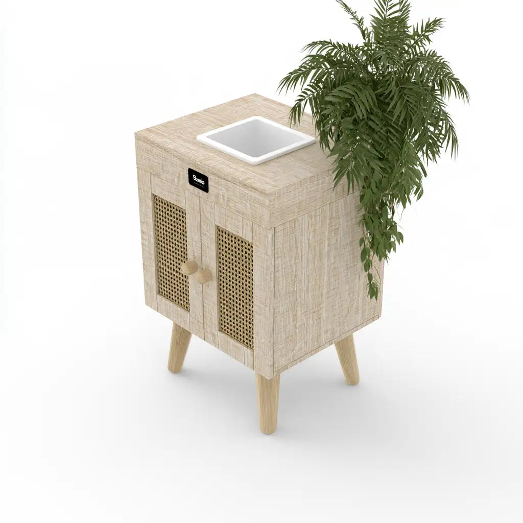 Mobile contenitore dalle linee moderne, beige, per la casa